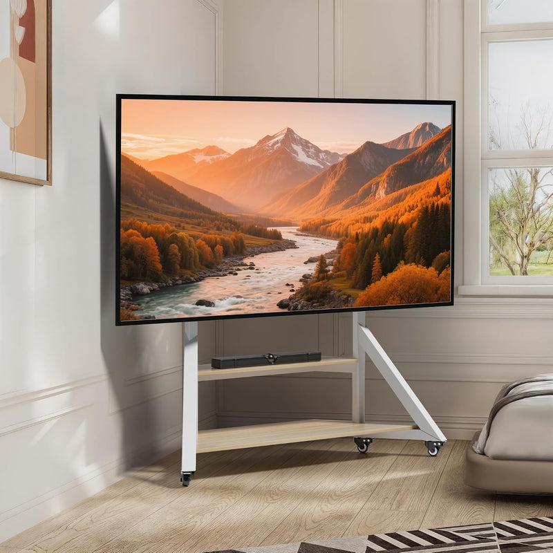 Mobile TV Stand with Wheels 65-100 Inch