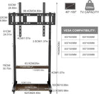 Mobile TV Stand with Wheels for 40-100 Inch