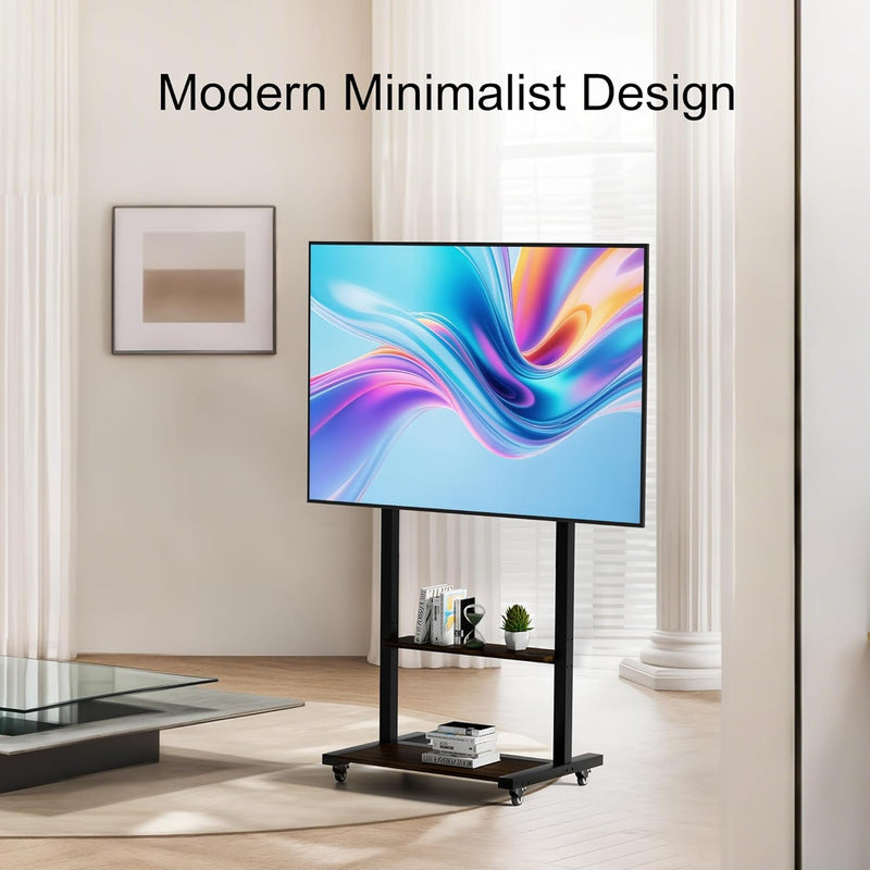 Mobile TV Stand Rolling Trolley with Wheels