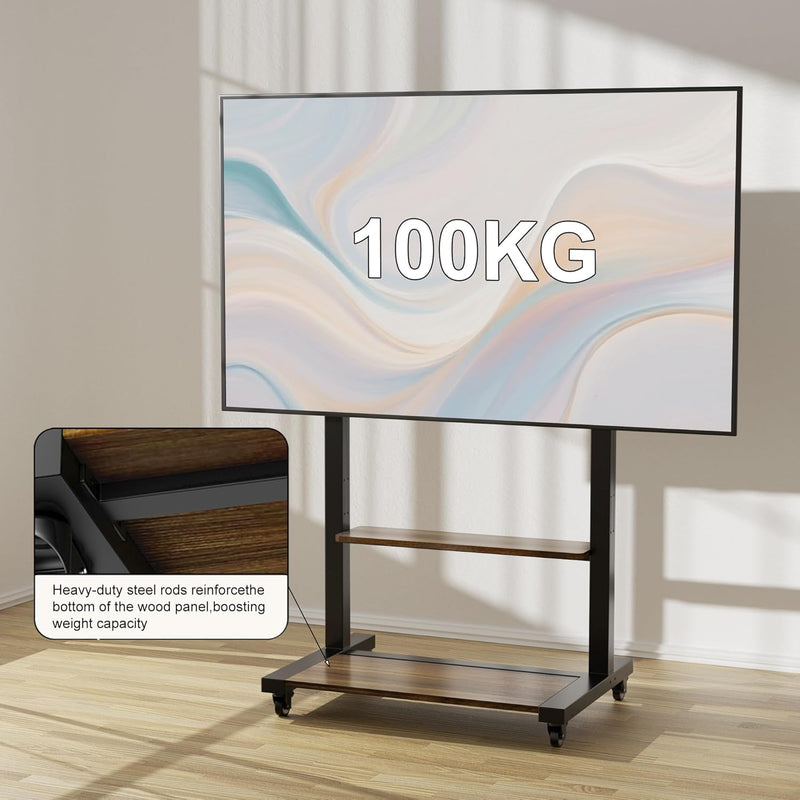 Mobile TV Stand Rolling Trolley with Wheels