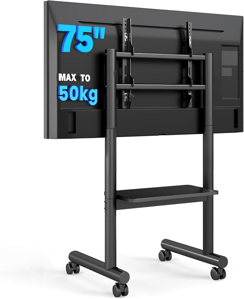 Mobile TV Stand with Wheels for 40-85 Inch