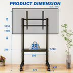 Mobile TV Stand with Wheels for 40-85 Inch