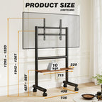 Mobile TV Stand with Wheels for 40-85 Inch