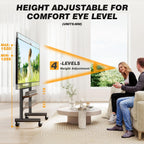 Mobile TV Stand with Wheels for 40-85 Inch