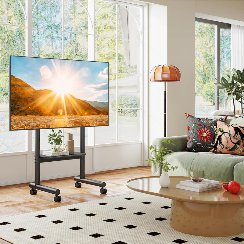 Mobile TV Stand with Wheels for 40-85 Inch