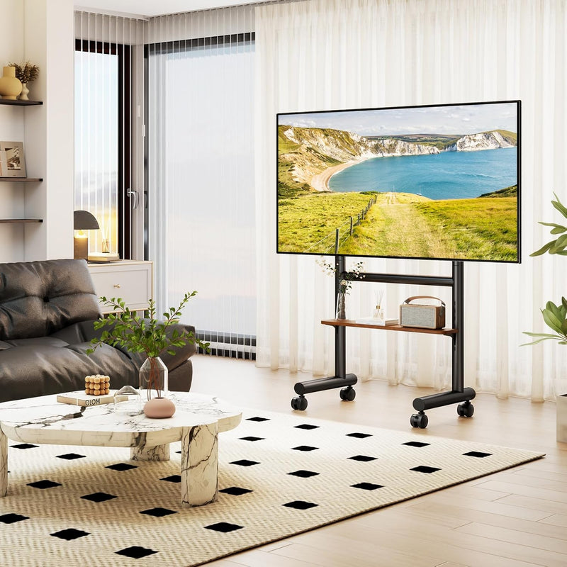 Mobile TV Stand with Wheels for 40-85 Inch