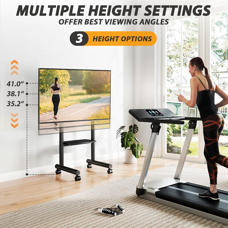 Mobile TV Stand with Wheels for 40-85 Inch