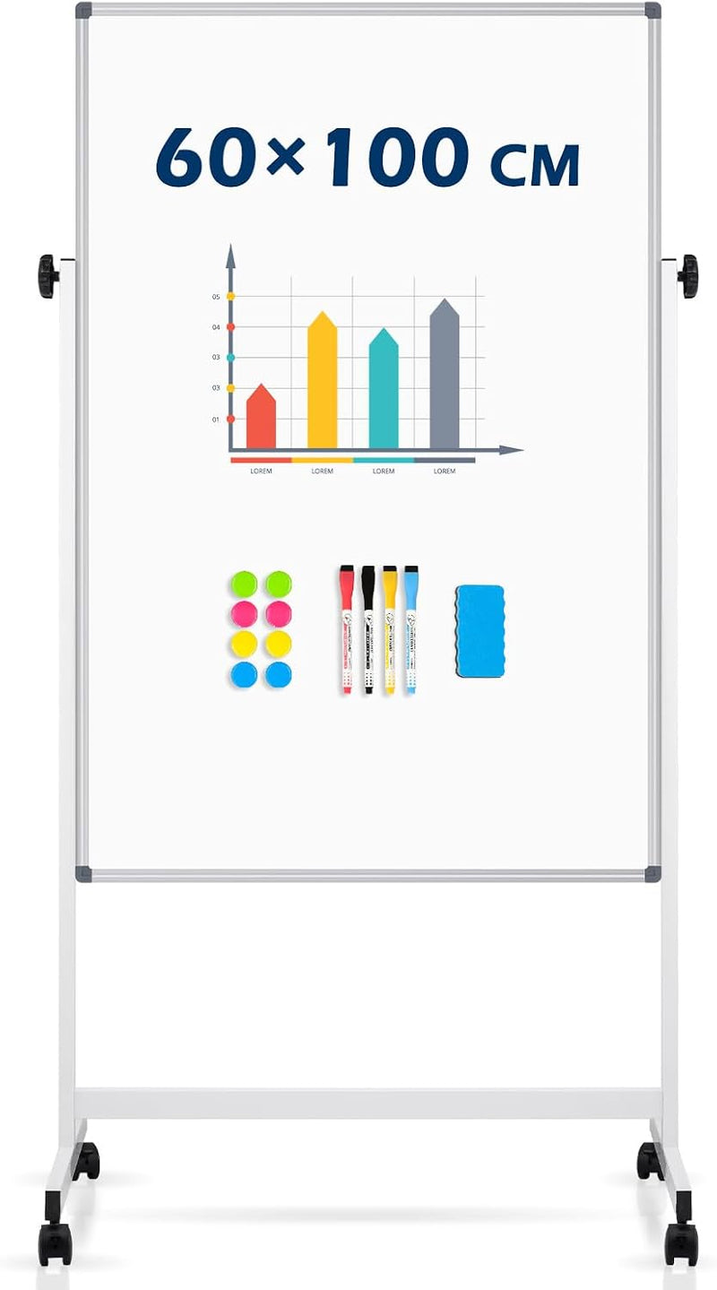 Mobile Whiteboard Magnetic Board with Stand Height