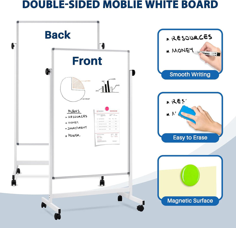 Mobile Whiteboard Magnetic Board with Stand Height
