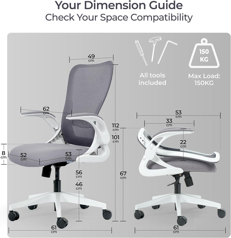 Model U Folding Office Chair for Small Spaces