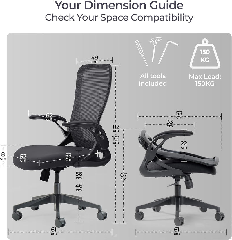 Model U Folding Office Chair for Small Spaces