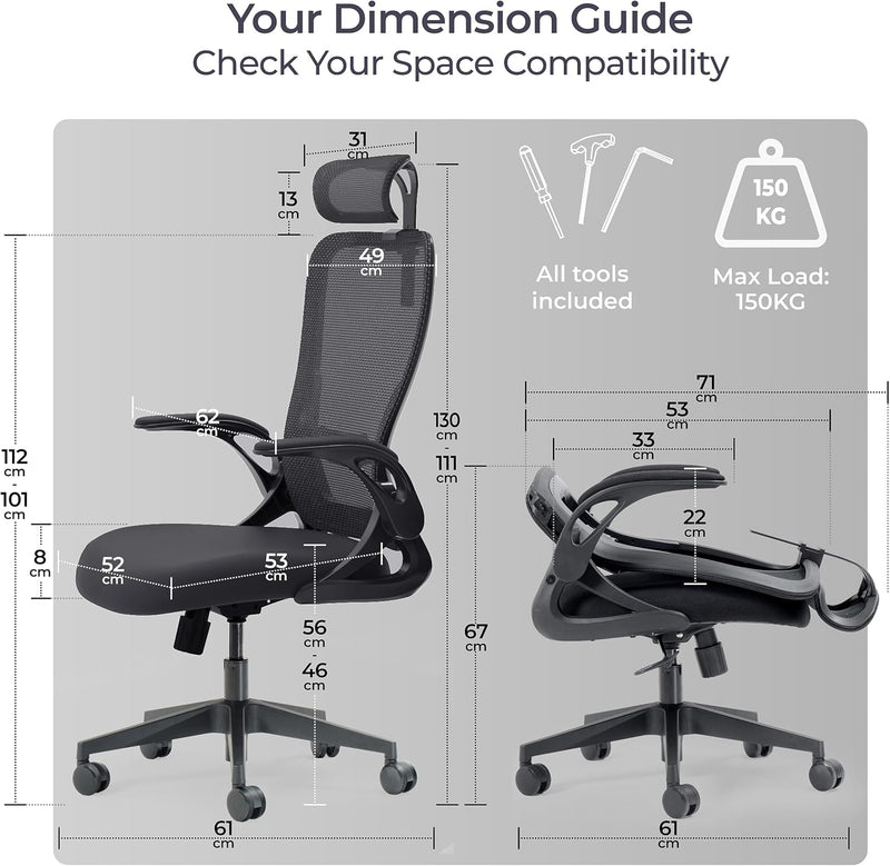 Model U Folding Office Chair for Small Spaces