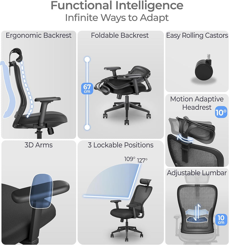 Model Y Folding Office Chair for Small Spaces