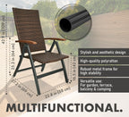 Modena High-Back Dining Chair Poly-Rattan Folding W Armrest (Set of 2)