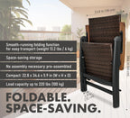 Modena High-Back Dining Chair Poly-Rattan Folding W Armrest (Set of 2)