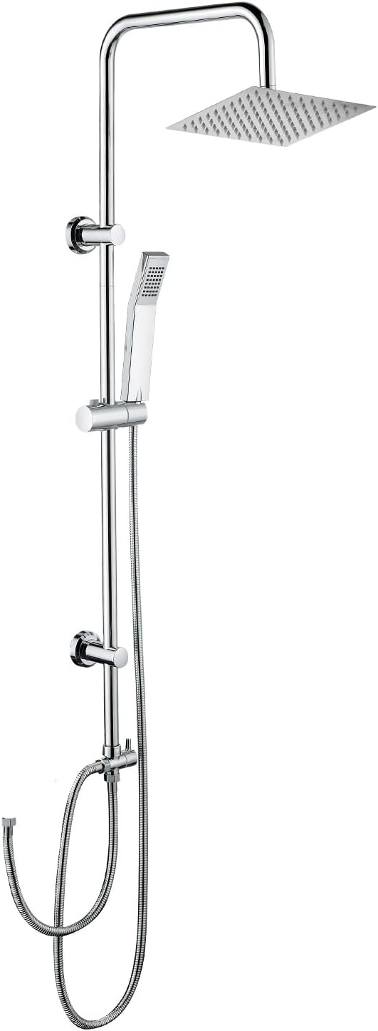 Modern 2 Way Shower Riser Rail Kit Stainless