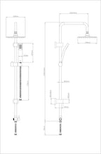 Modern 2 Way Shower Riser Rail Kit Stainless