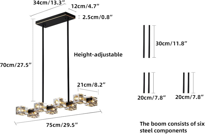 Modern 4-Light Crystal Ceiling Light Semi Flush Mount