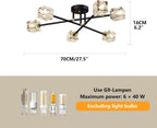 Modern 4-Light Crystal Ceiling Light Semi Flush Mount
