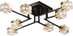 Modern 4-Light Crystal Ceiling Light Semi Flush Mount