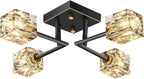 Modern 4-Light Crystal Ceiling Light Semi Flush Mount
