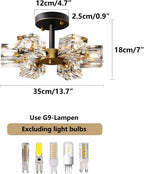 Modern 4-Light Crystal Ceiling Light Semi Flush Mount