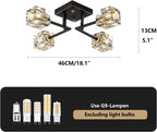Modern 4-Light Crystal Ceiling Light Semi Flush Mount