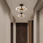 Modern 4-Light Crystal Ceiling Light Semi Flush Mount