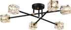 Modern 4-Light Crystal Ceiling Light Semi Flush Mount