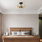 Modern 4-Light Crystal Ceiling Light Semi Flush Mount