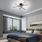 Modern 4-Light Crystal Ceiling Light Semi Flush Mount