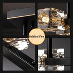 Modern 4-Light Crystal Ceiling Light Semi Flush Mount
