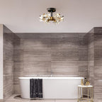 Modern 4-Light Crystal Ceiling Light Semi Flush Mount