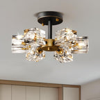 Modern 4-Light Crystal Ceiling Light Semi Flush Mount