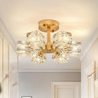 Modern 4-Light Crystal Ceiling Light Semi Flush Mount