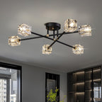 Modern 4-Light Crystal Ceiling Light Semi Flush Mount