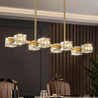 Modern 4-Light Crystal Ceiling Light Semi Flush Mount