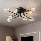 Modern 4-Light Crystal Ceiling Light Semi Flush Mount