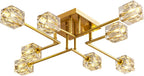 Modern 4-Light Crystal Ceiling Light Semi Flush Mount
