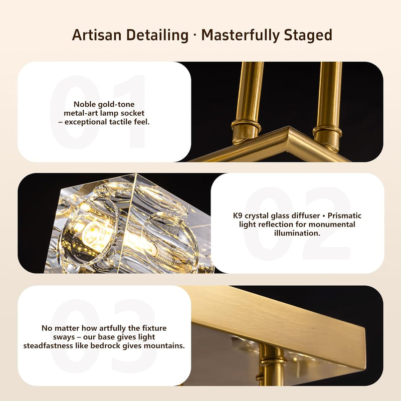 Modern 4-Light Crystal Ceiling Light Semi Flush Mount