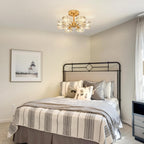 Modern 4-Light Crystal Ceiling Light Semi Flush Mount