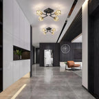 Modern 4-Light Crystal Ceiling Light Semi Flush Mount