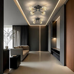 Modern 4-Light Crystal Ceiling Light Semi Flush Mount