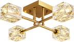 Modern 4-Light Crystal Ceiling Light Semi Flush Mount