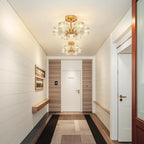 Modern 4-Light Crystal Ceiling Light Semi Flush Mount