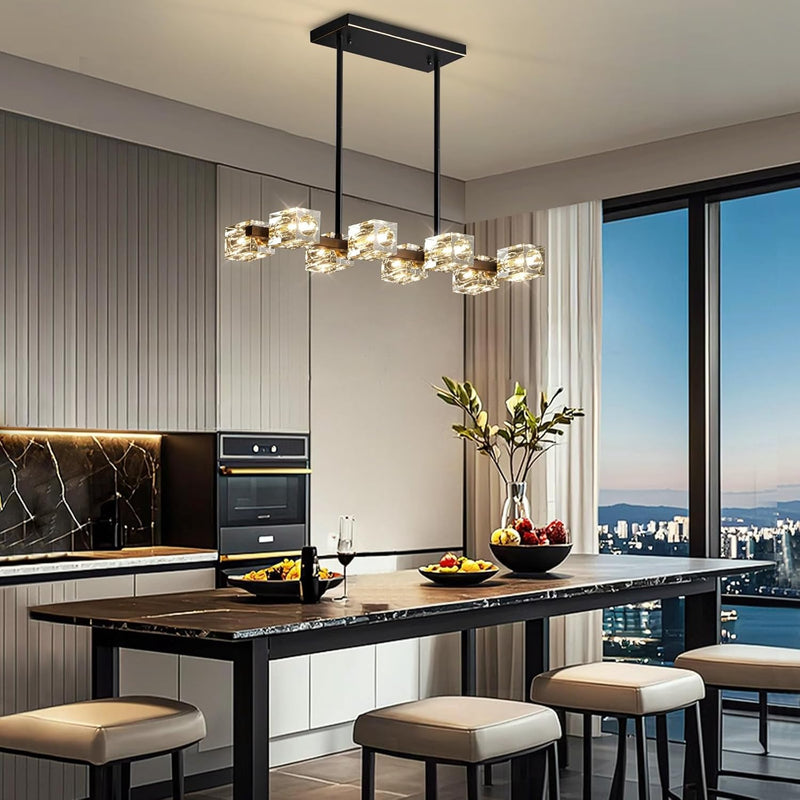 Modern 4-Light Crystal Ceiling Light Semi Flush Mount