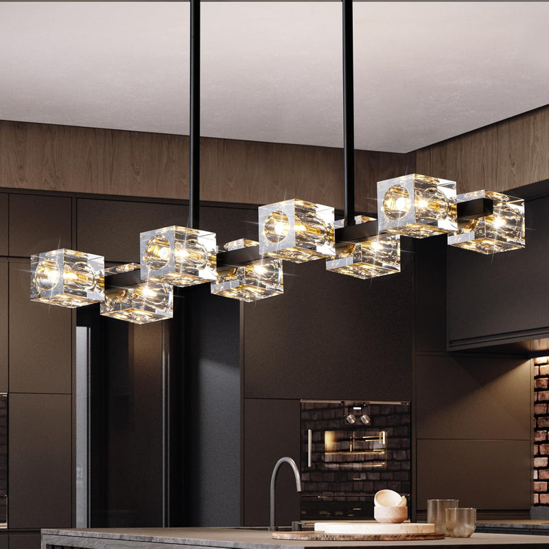 Modern 4-Light Crystal Ceiling Light Semi Flush Mount