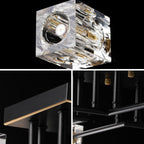 Modern 4-Light Crystal Ceiling Light Semi Flush Mount