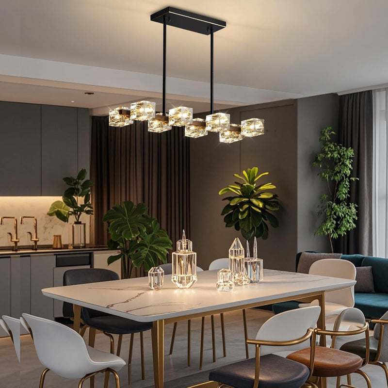 Modern 4-Light Crystal Ceiling Light Semi Flush Mount