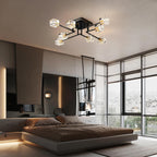 Modern 4-Light Crystal Ceiling Light Semi Flush Mount